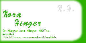 nora hinger business card